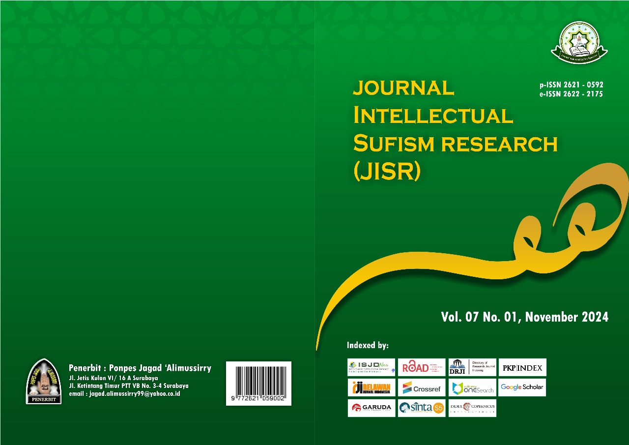 					View Vol. 7 No. 1 (2024): Journal Intellectual Sufism Research (JISR)
				